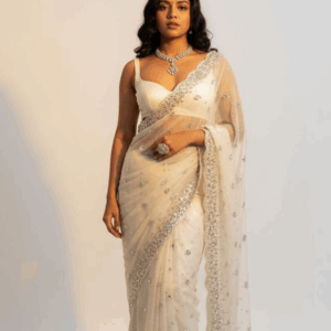 Pearl Droplet Organza Bridal Drape