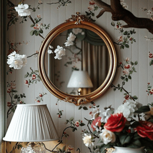 Round Framed Wall Mirror