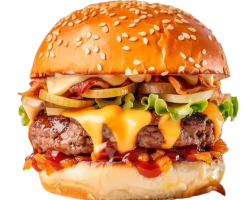 From KlickPin CF Deliciosa hamburguesa con tocino y queso-Photoroom