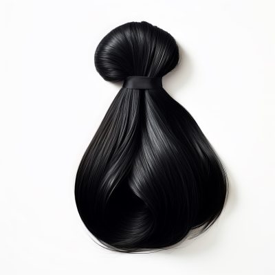 black-hair-clip-that-has-black-ribbon-it